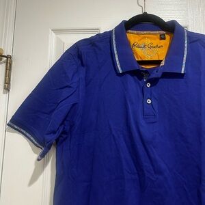 Robert Graham Royal Blue Polo with Patterned Trim